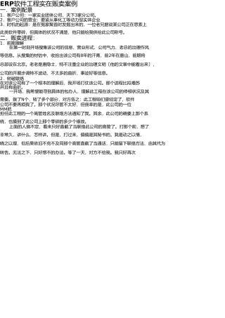 RP软件项目真实销售案例