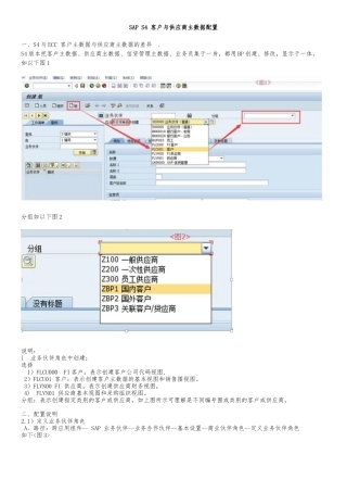 S4客户主数据配置描述