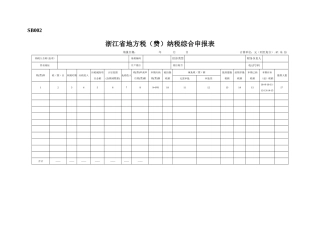 SB002浙江省地方税纳税综合申报表及附表