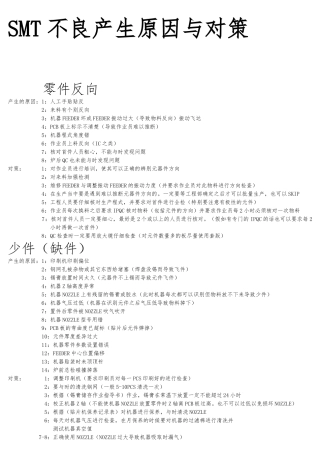 SMT不良产生原因与对策