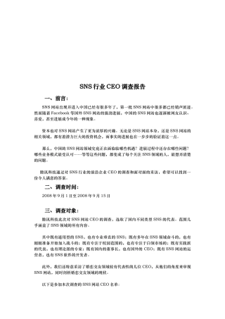 SNS行业有关CEO的调查报告