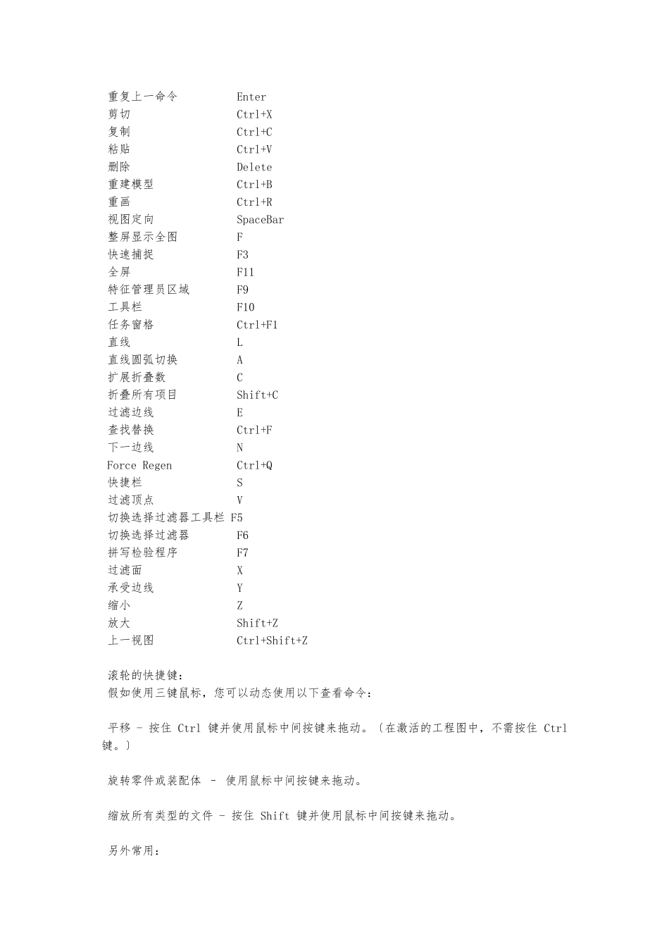 SolidWorks常用的快捷键_第3页