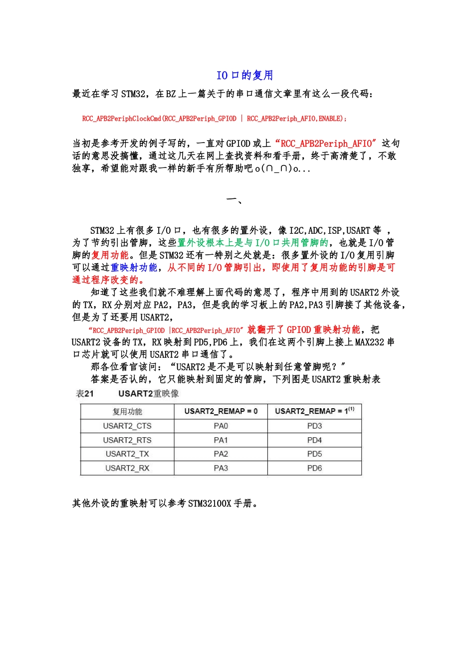 stm32-复用功能和重映射_第1页