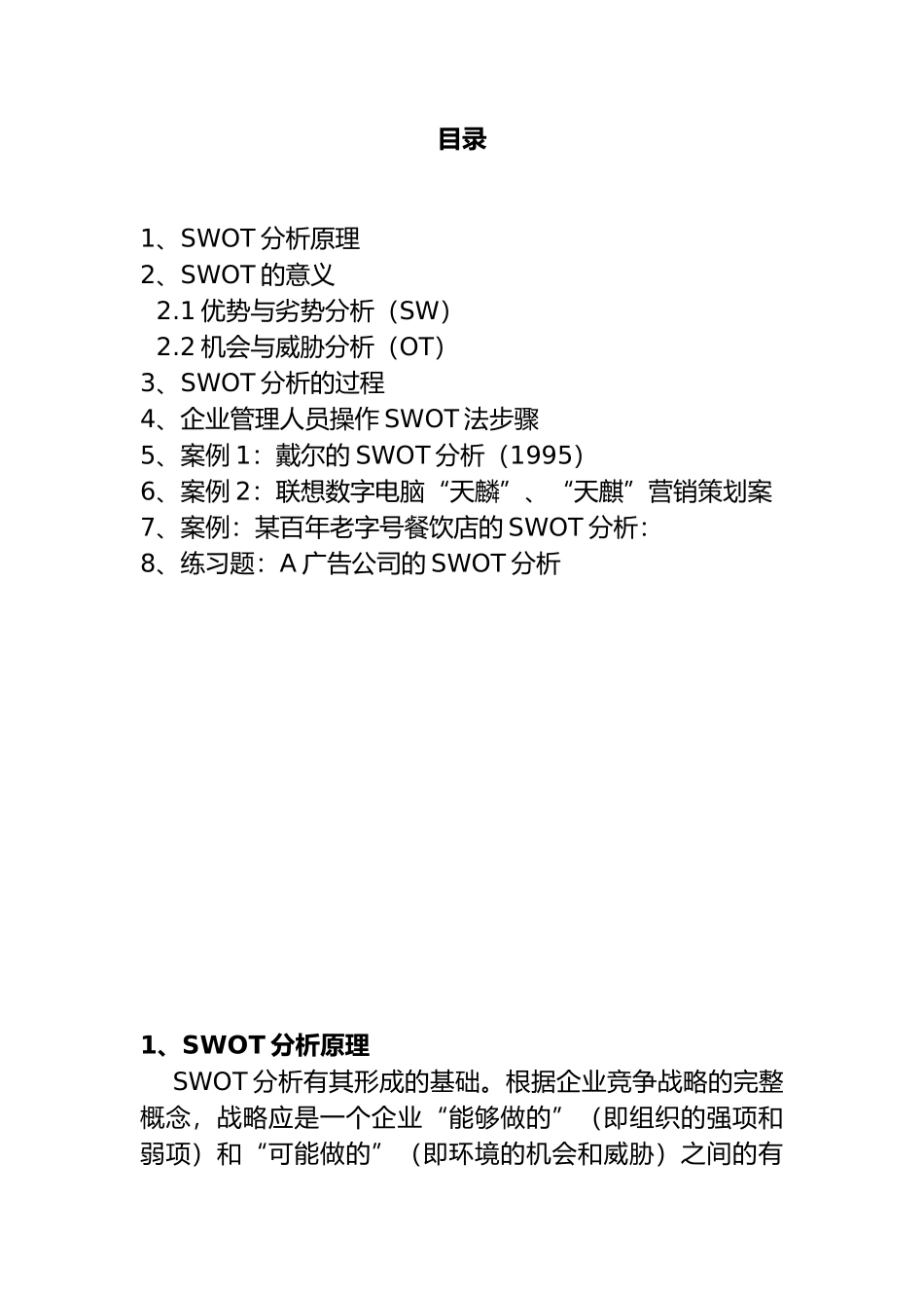SWOT市场竞争策略分析报告_第2页