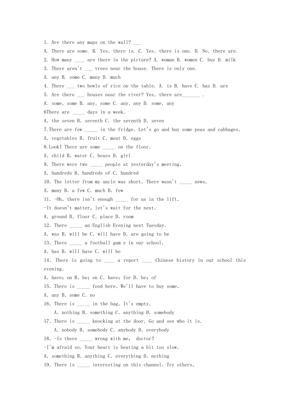 There-be-句型专项练习_第3页