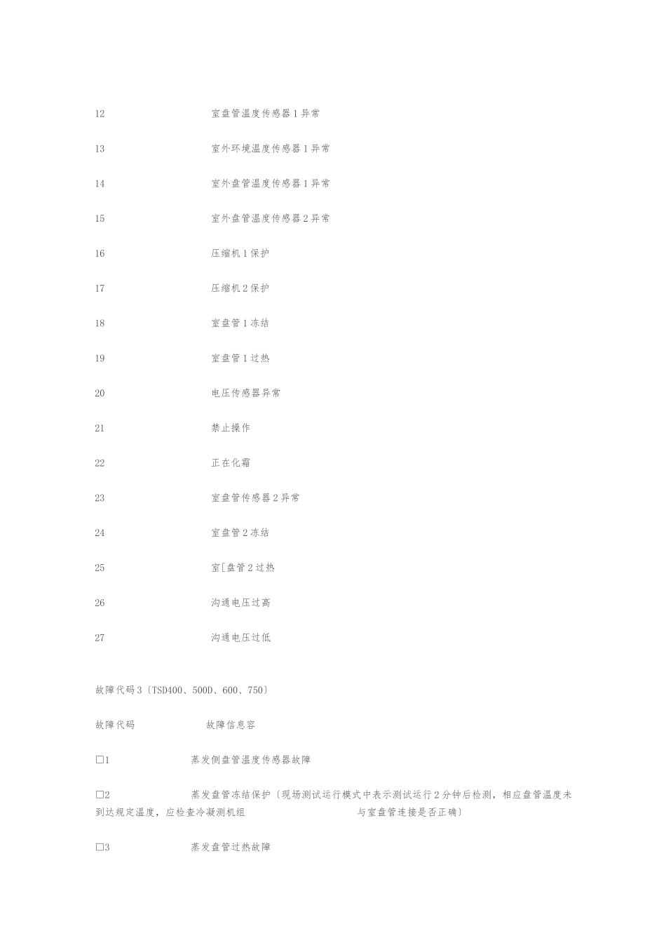 TICA-天加空调故障代码_第3页