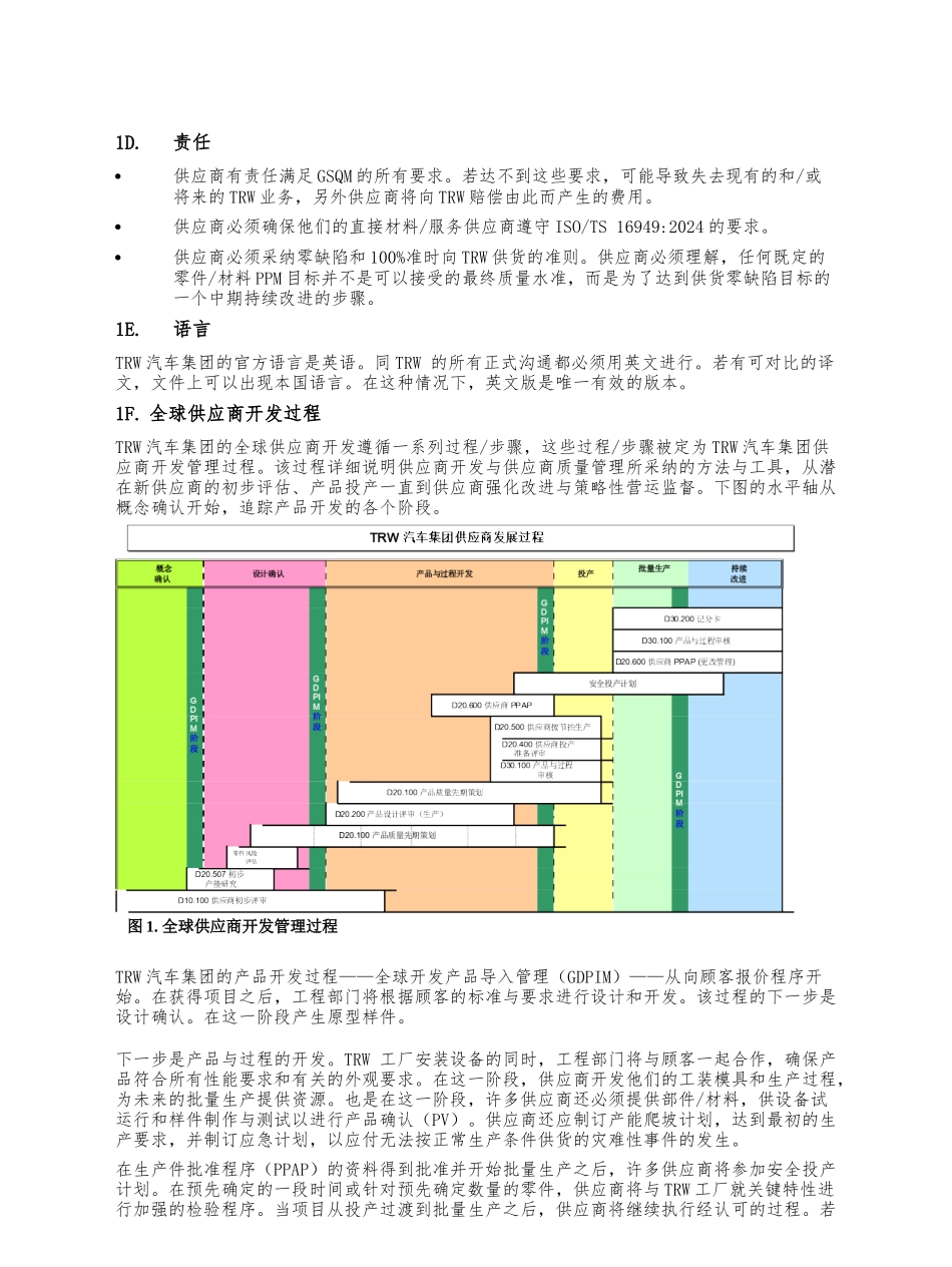 TRW汽车集团全球供应商质量手册范本_第3页