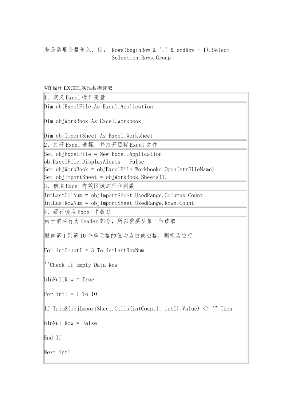 VB操作Excel实现读取写入打印_第3页