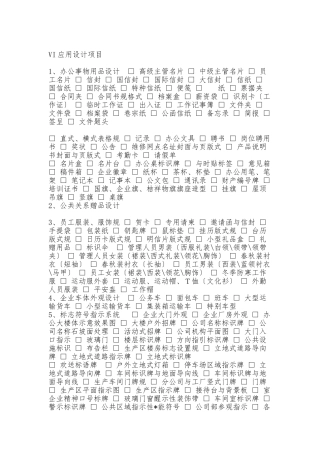 VI应用项目清单