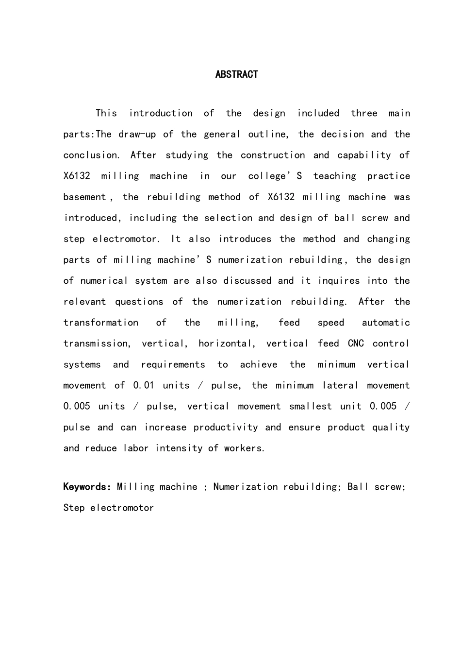X6132铣床数控化改造学士学位论文_第2页