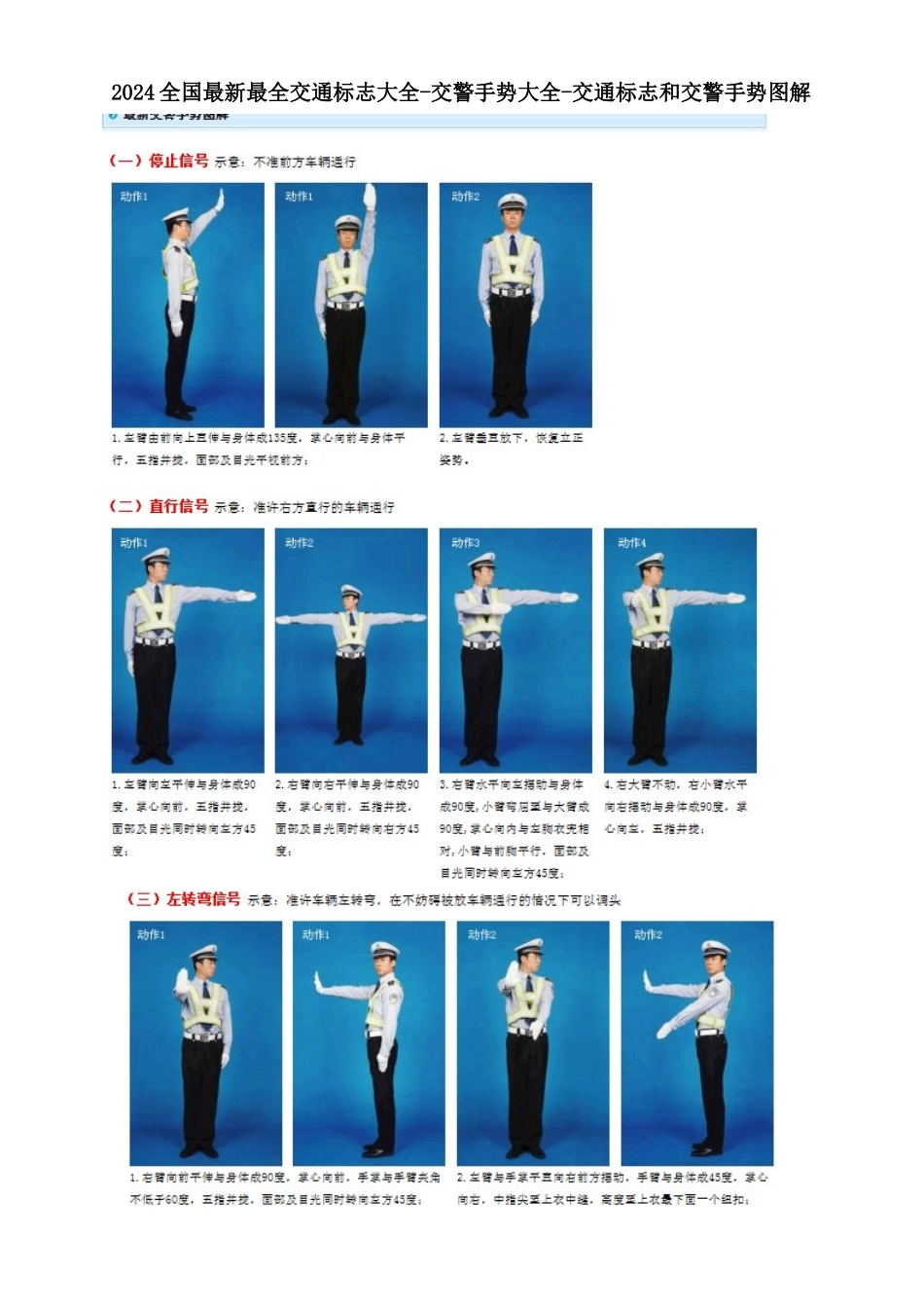 XXXX年年全国最新最全交通警察手势、交通图解_第1页