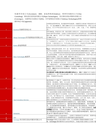 XXXX服务外包100强简介