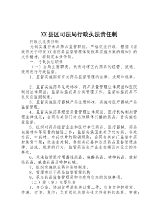 XX县区司法局行政执法责任制