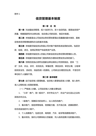 xx小额贷款公司的管理制度-全集