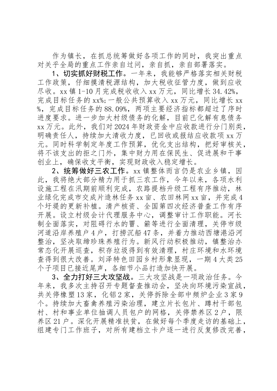 XX年乡镇镇长述职报告_第2页