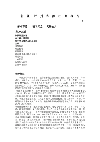 XX年和静县项目册