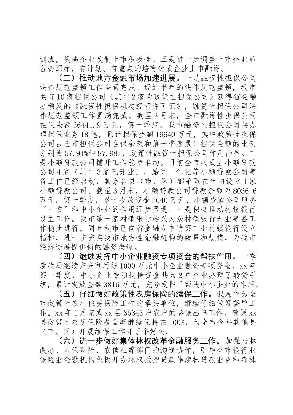 XX年市政府金融工作局第一季度工作总结_第2页