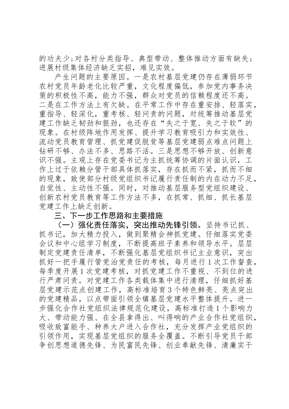 XX年抓基层党建工作述职报告 _第3页