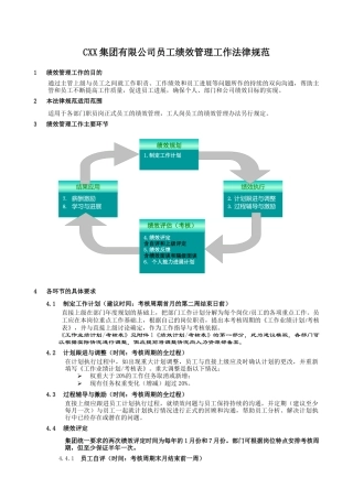 XX集团有限公司员工绩效管理工作规范样例