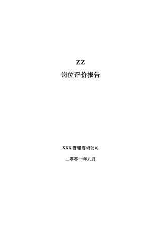 zz岗位评价报告