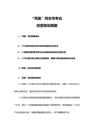 “东方凤凰”纯女性专业网站经营策划