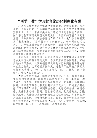 “两学一做”学习教育常态化制度化有感