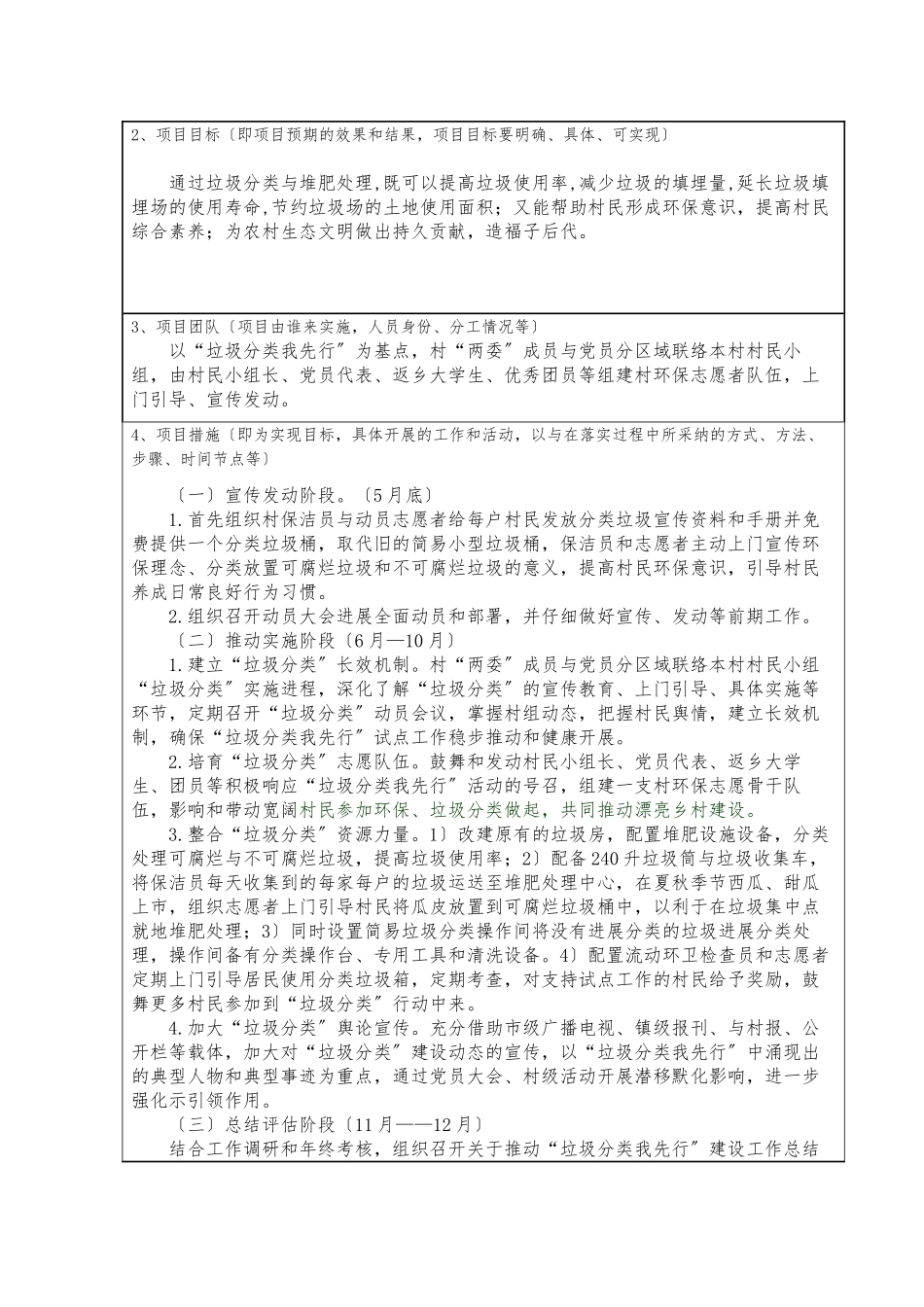 “垃圾分类我先行”自治建设项目申报材料_第3页