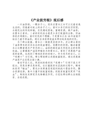 《产业拔穷根》观后感