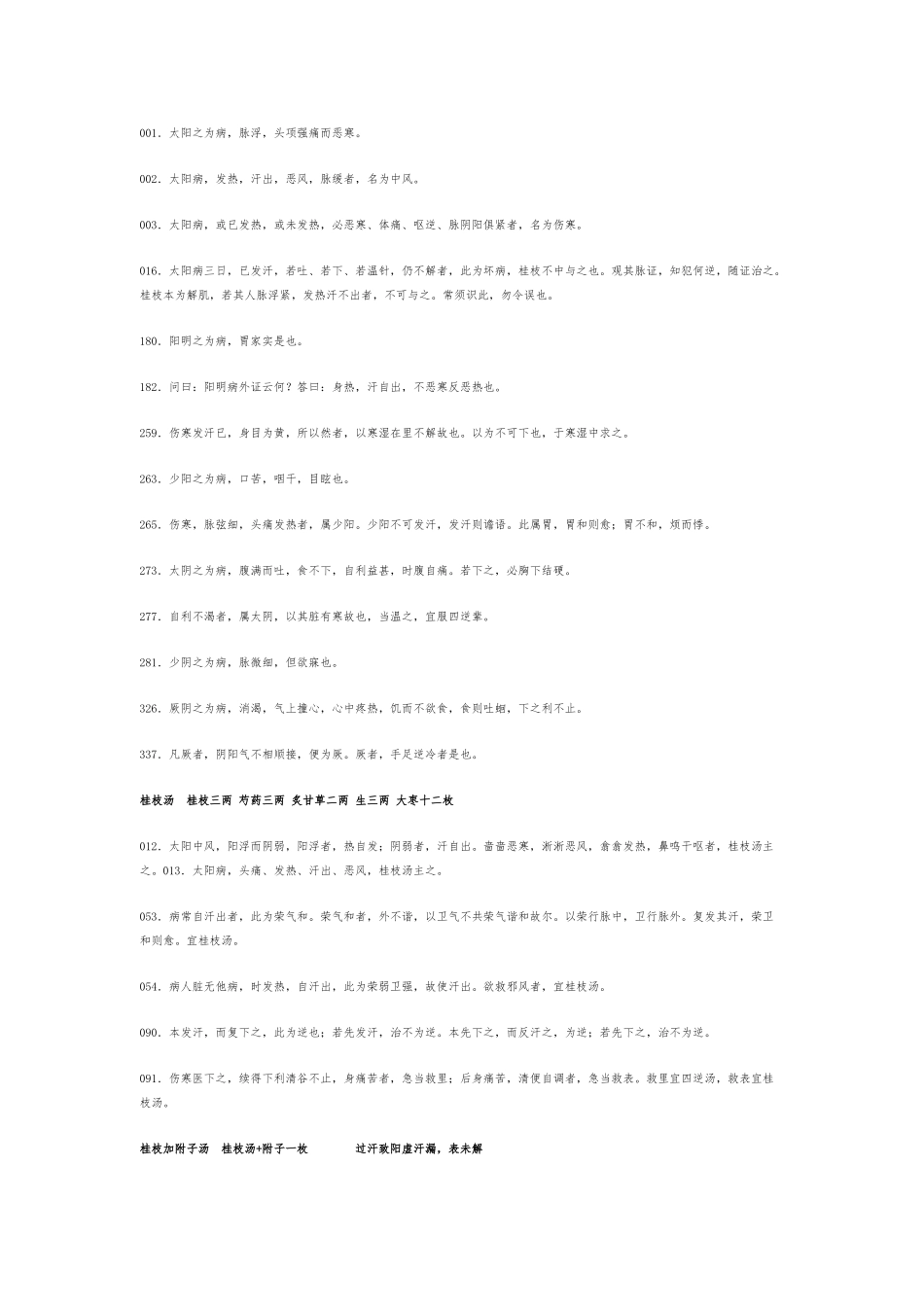 《伤寒论》原文整理-必背条文_第1页