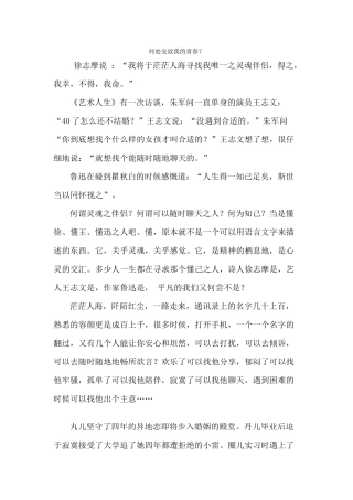 《何处安放我的青春》