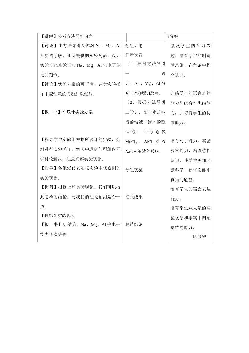 《元素周期表的应用-认识同周期元素性质的递变规律》教案10_第3页