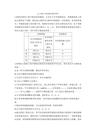 《基因工程的基本操作程序》能力提升
