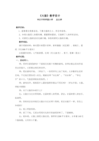 《大脑》教学设计说明
