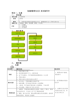 《旅游礼仪》实训指导书