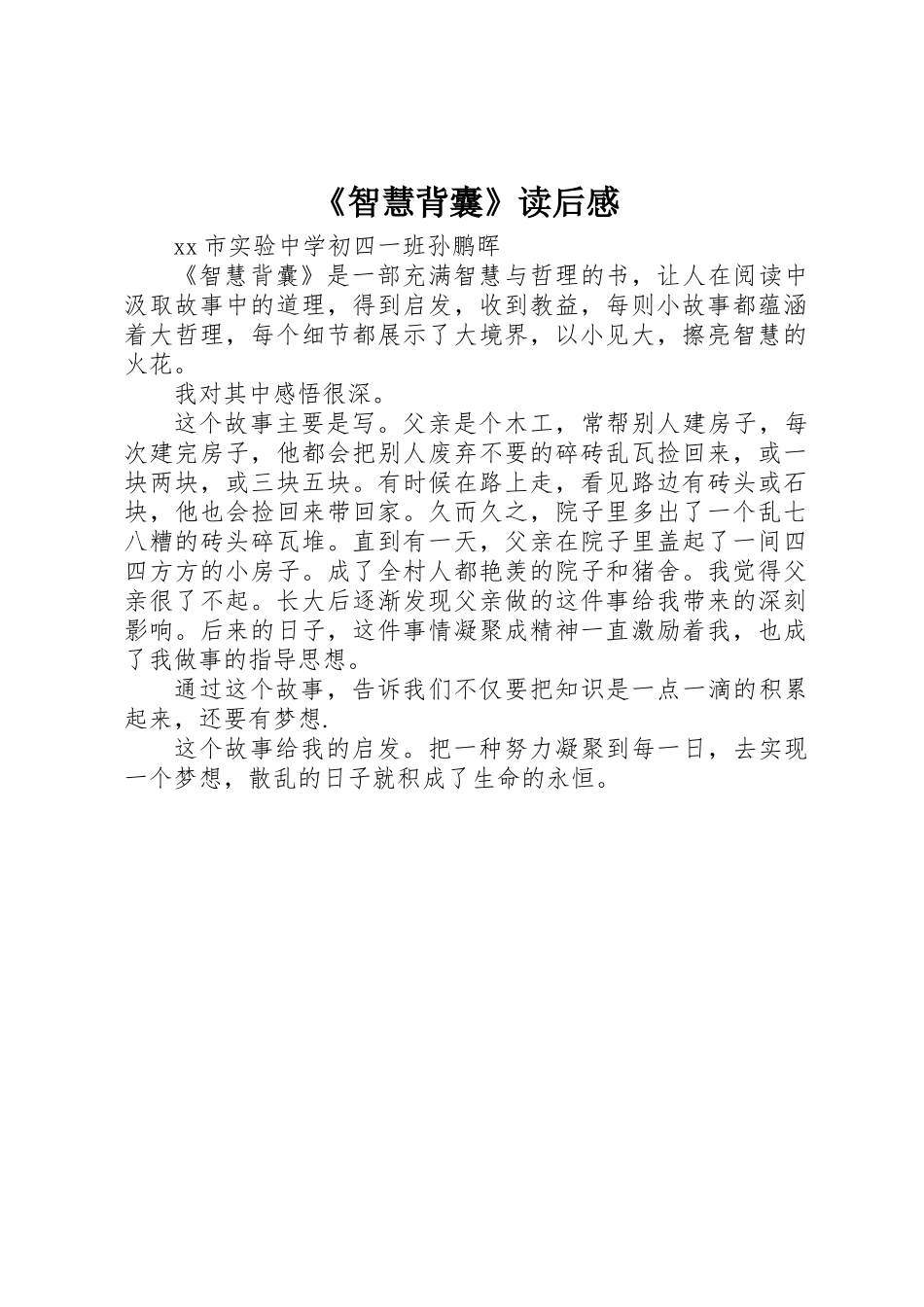 《智慧背囊》读后感_第1页