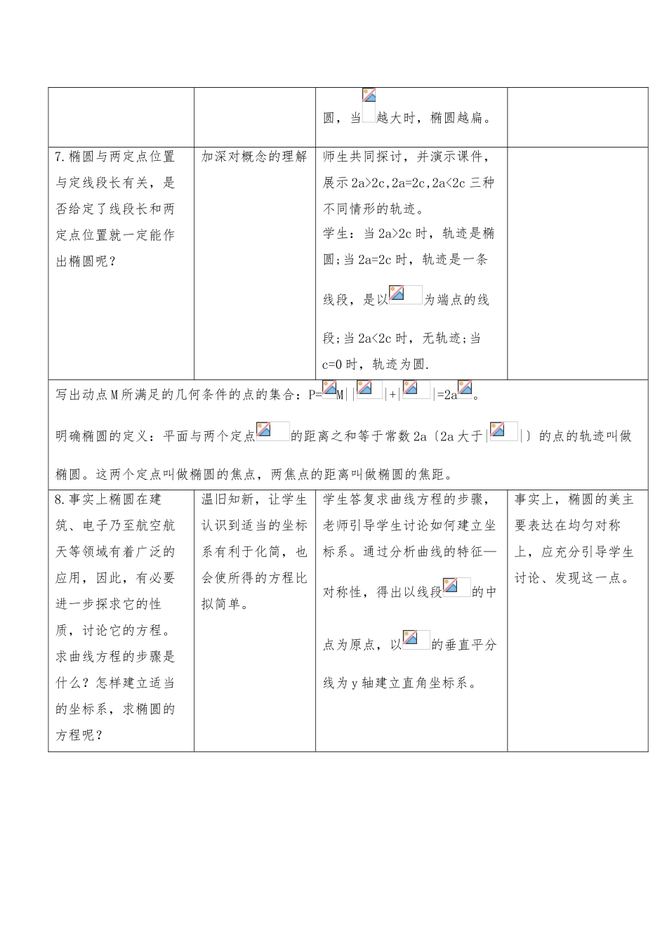 《椭圆》第一课时参考教（学）案_第3页