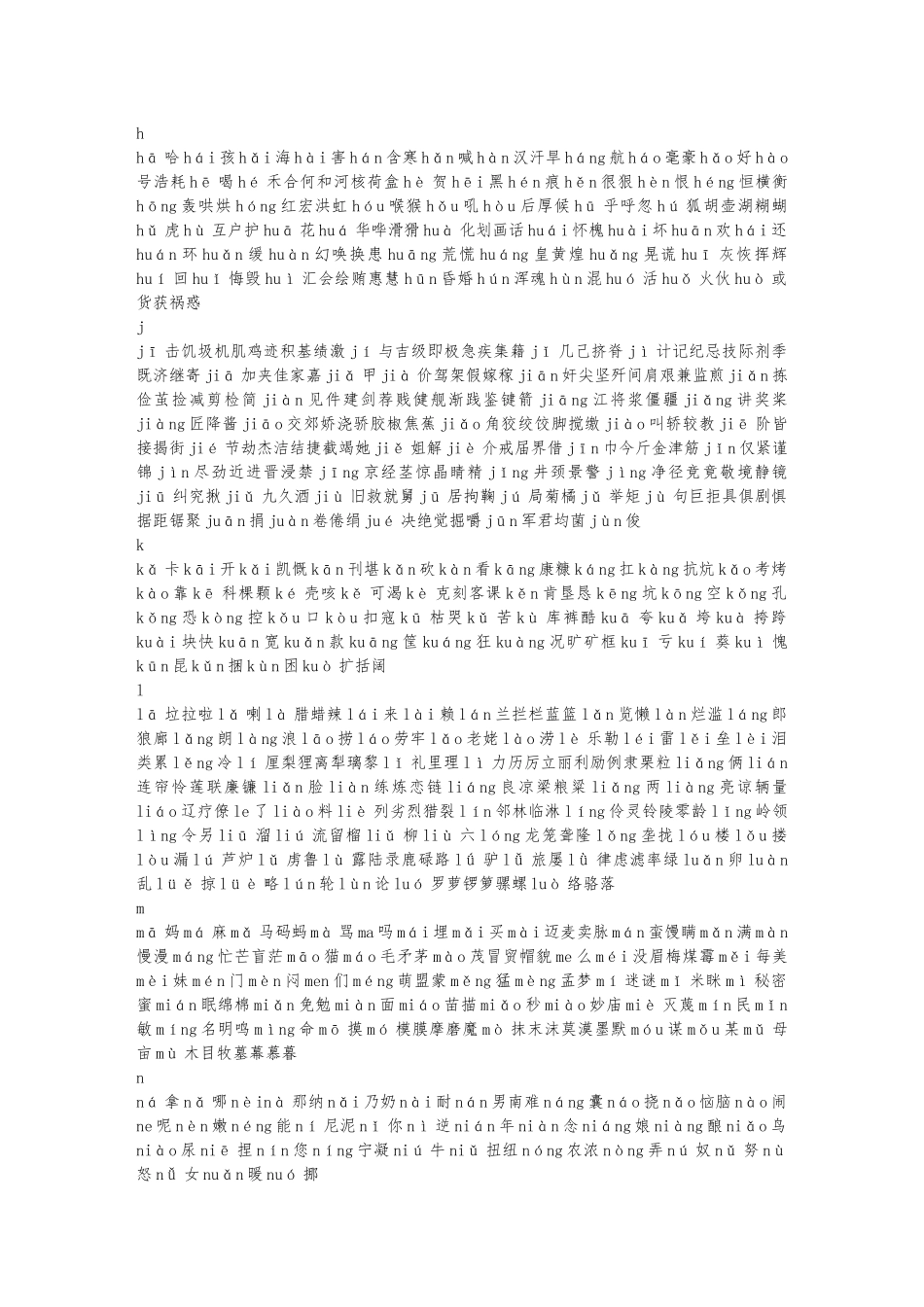 《现代汉语常用字表》常用字2500字、次常用字1000字并标拼音文库_第2页