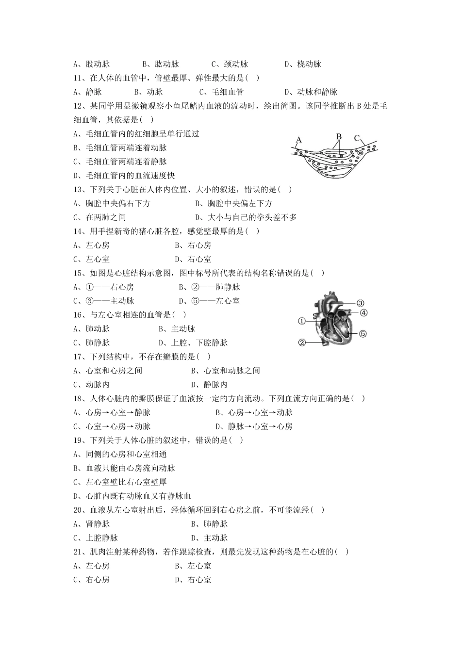 《第1节-人体内物质的运输》同步练习3_第2页