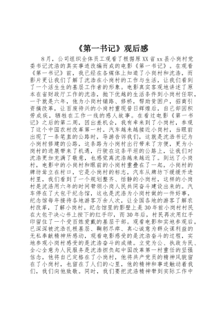 《第一书记》观后感