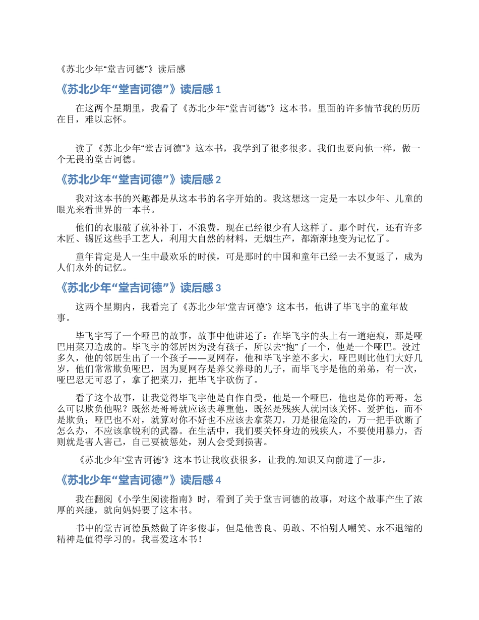 《苏北少年“堂吉诃德》读后感_第1页