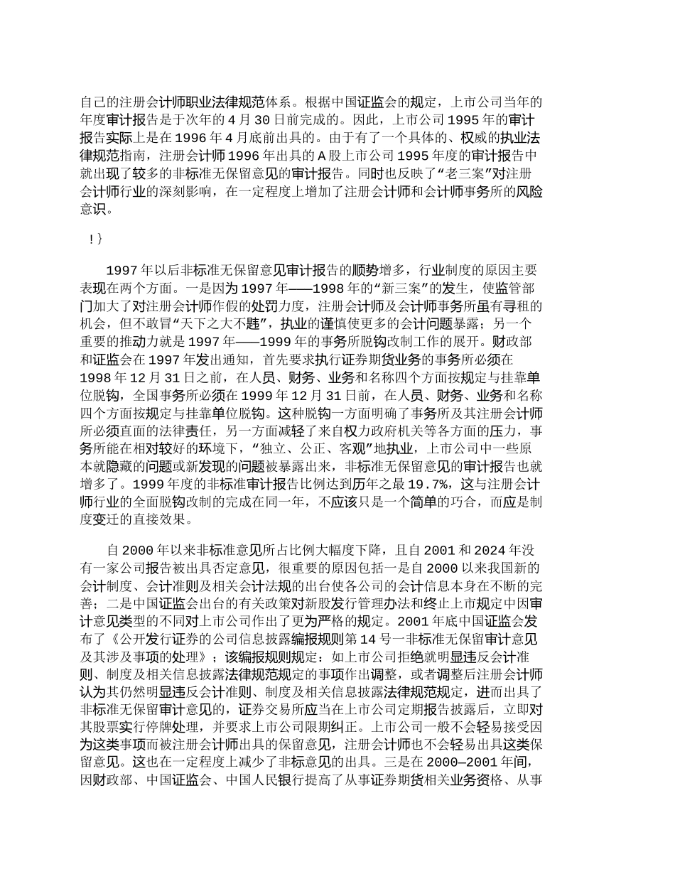 【精品文档-管理学】我国上市公司年报非标准意见及其制度背景分_第2页