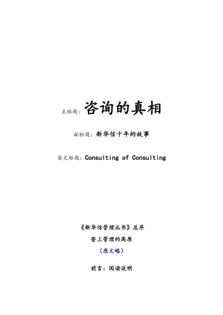 一个中国咨询公司的“风雨十年”A