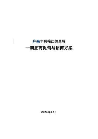 一期底商促销与招商方案