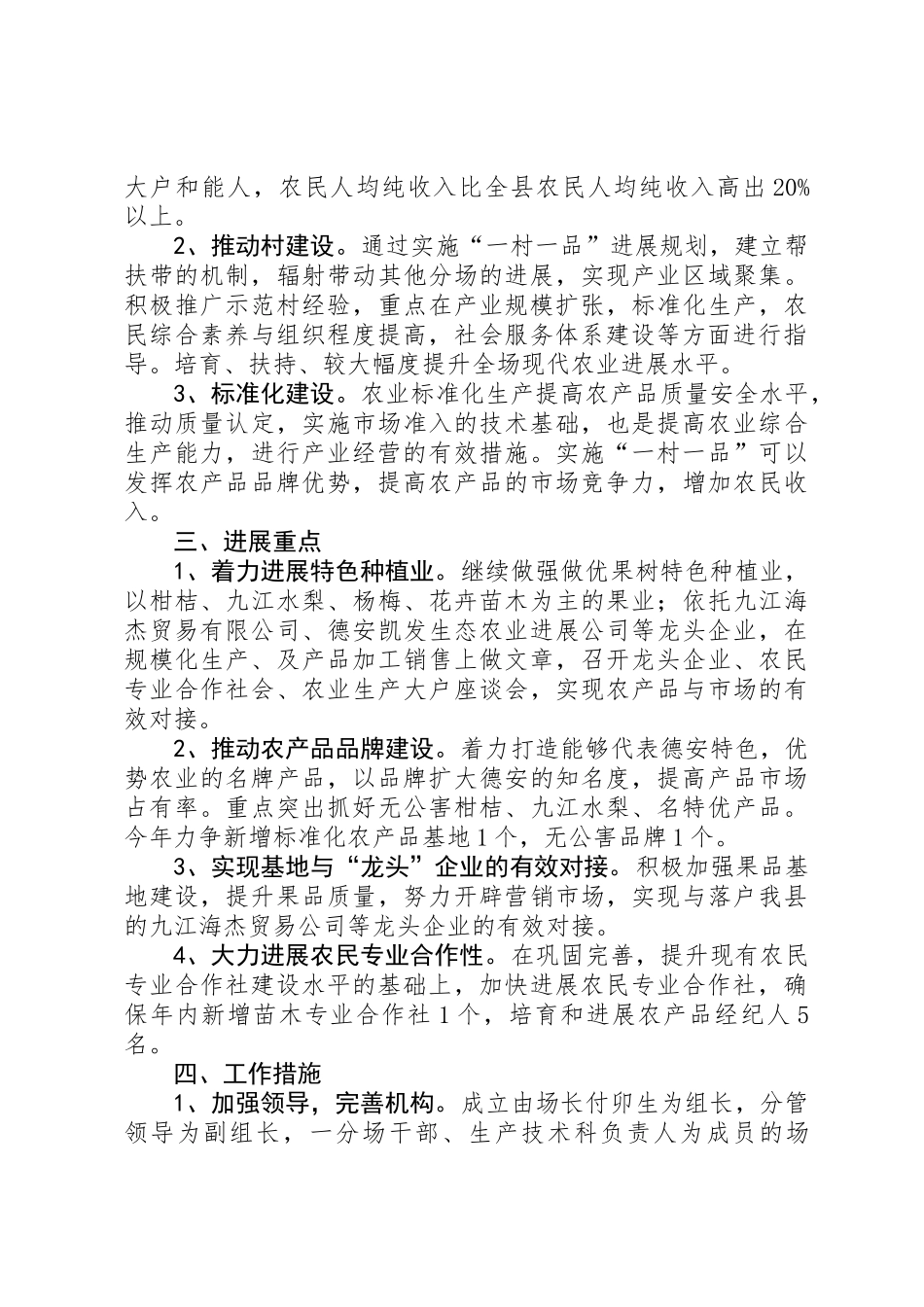 一村一品发展工作规划_第2页