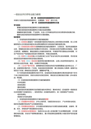 一级安全评价师专业能力教程