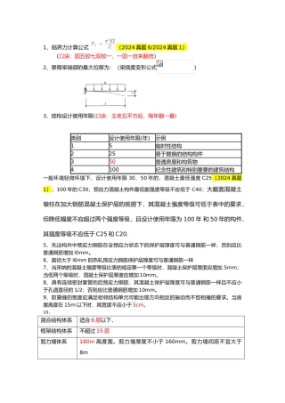一级建造师建筑实务常用公式与数字