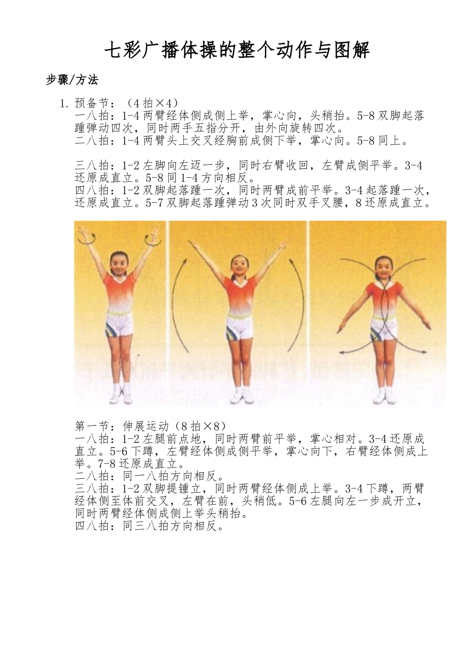 七彩阳光广播体操的整个动作图解_第1页