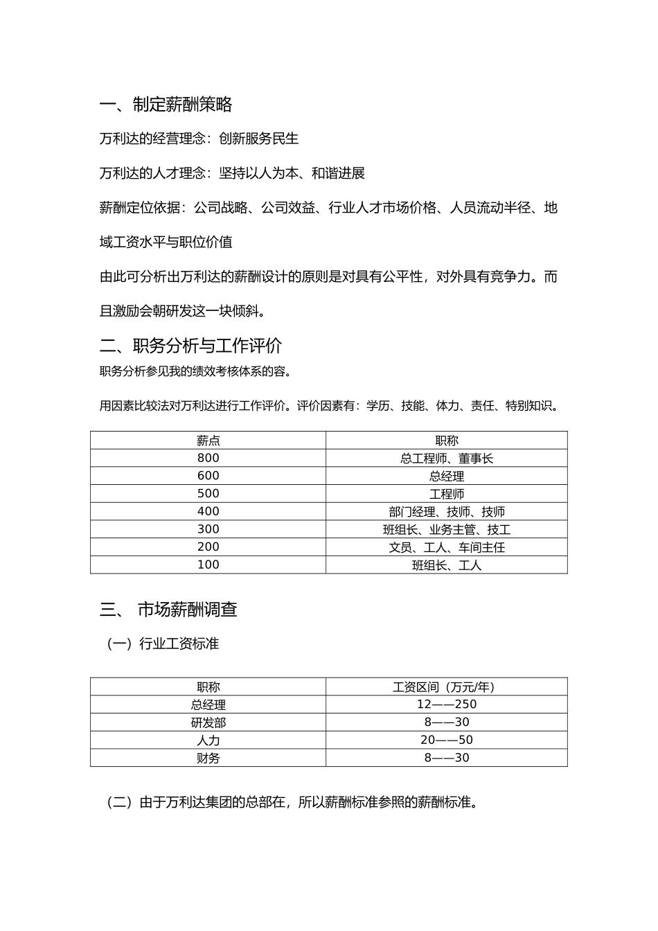万利达集团管理层薪酬体系设计说明_第2页