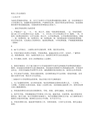 三山岛小学财务工作自查报告