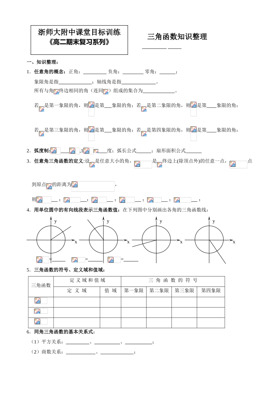 三角函数知识整理_第1页